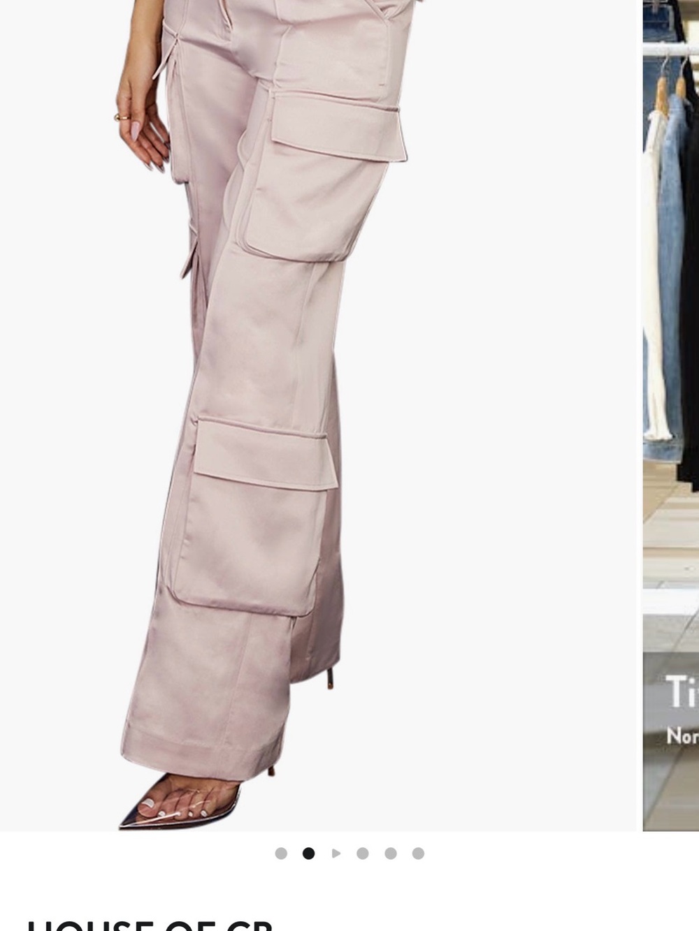 House of CB Blush Pink Cargo Wide-Leg Trousers